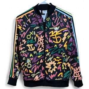 Adidas Originals Kids Graffiti Print Track Jacket Full Zip Youth Medium 11-12Y